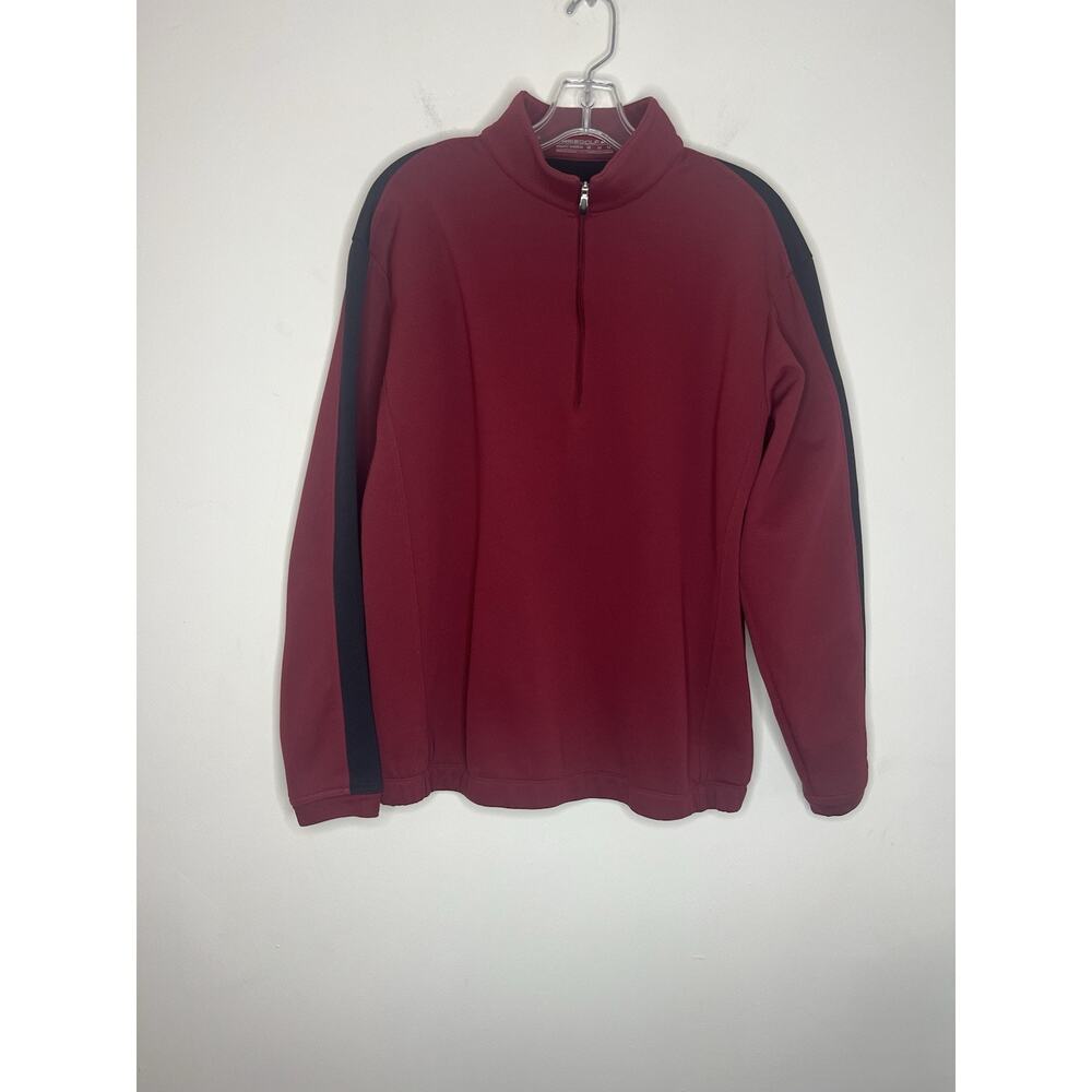 Nike Golf Mens 1/4 Zip Pullover Jacket Medium Nike Fit Therma Red Black Fleece